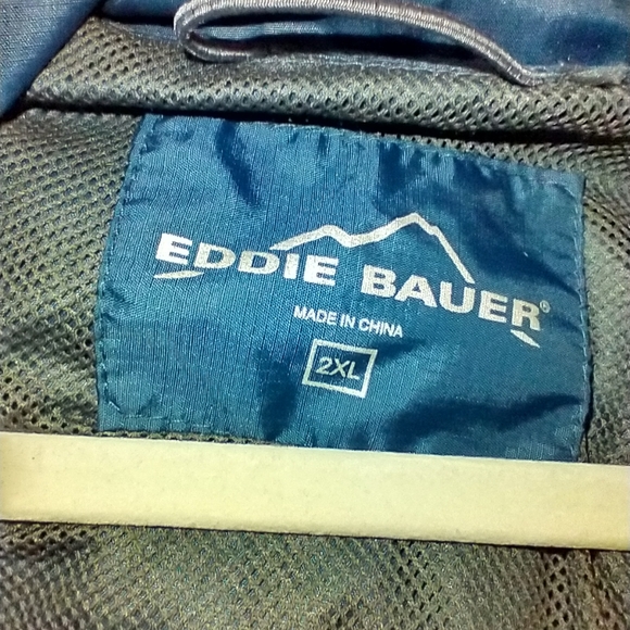 Eddie Bauer Blue Lightweight Full Zip Hooded Jacket Men’s sz 2XL - Picture 4 of 7